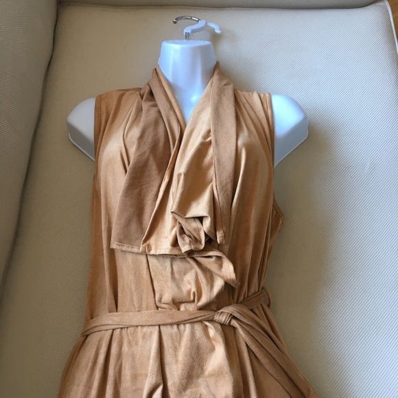 NEW - Caramel faux suede duster vest - Picture 3 of 7